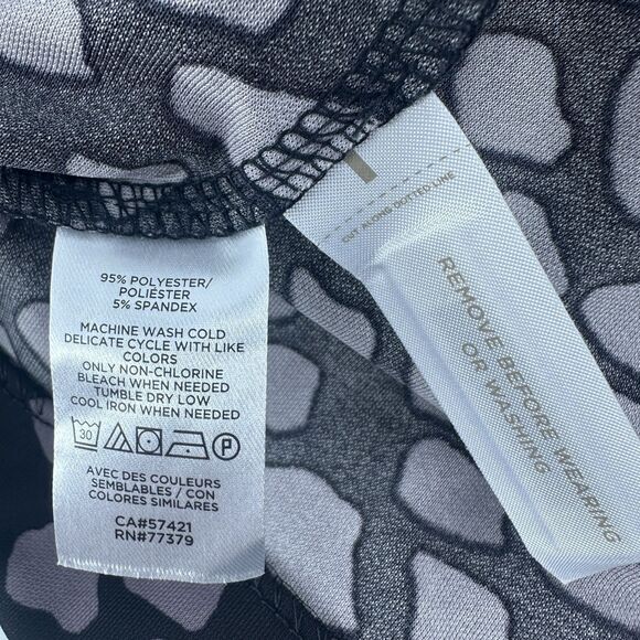 Ann Taylor Dress Womens Petite 2 Black Print Wrap Long Sleeve Jersey Knit NEW - Picture 16 of 16